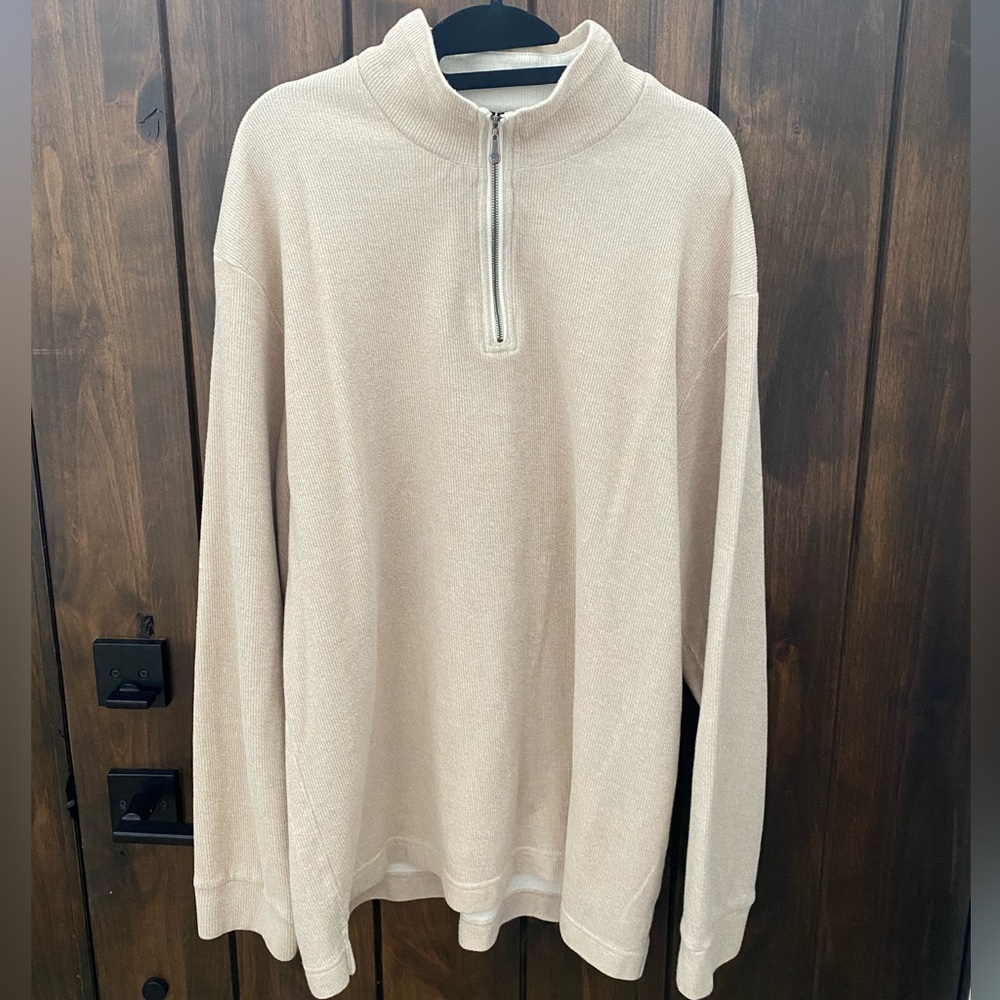 Joseph Abboud Men's Cream Half-Zip Sweater